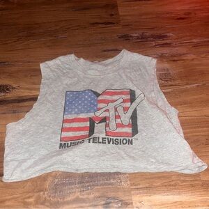 mtv crop top, american, gray, old navy, size medium